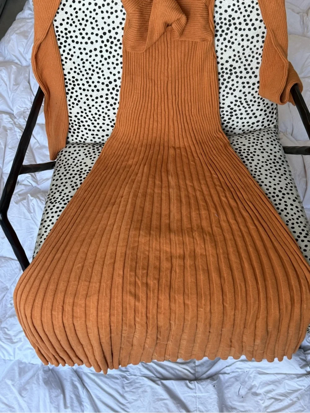 Free People Ribbed Twist-Front Maxi Dress in Camel - Picture 5 of 7